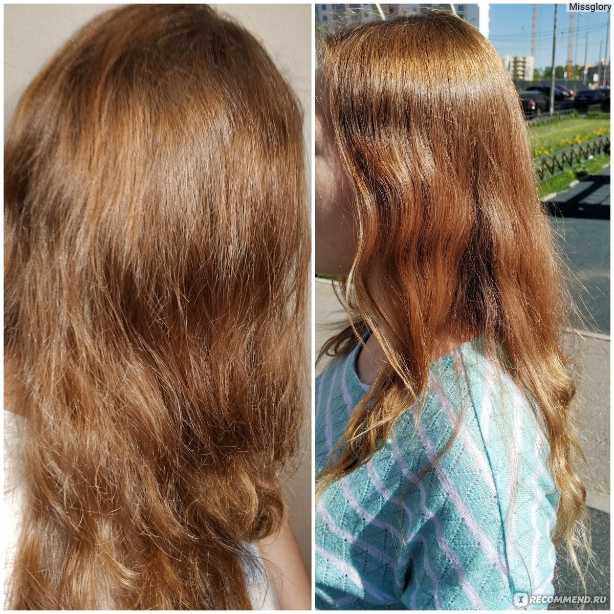Осветлитель для волос до и после