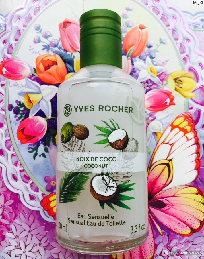 Yves rocher eau de toilette. Ив Роше кокосовые духи. Noix de Coco Yves Rocher духи. Yves Rocher духи Кокос. Ив Роше noix de Coco Coconut.