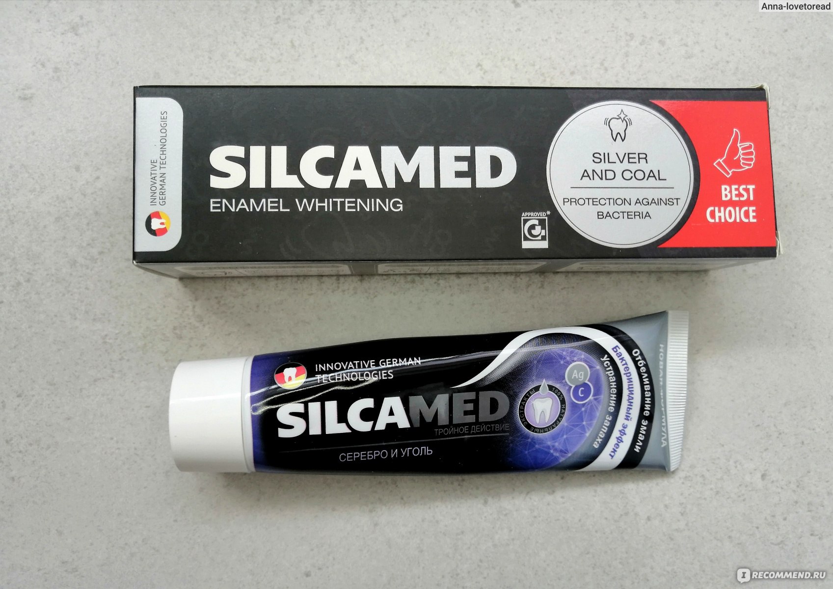 Зубная паста SilcaMed Серебро и уголь - «Черная паста - белые зубы ...