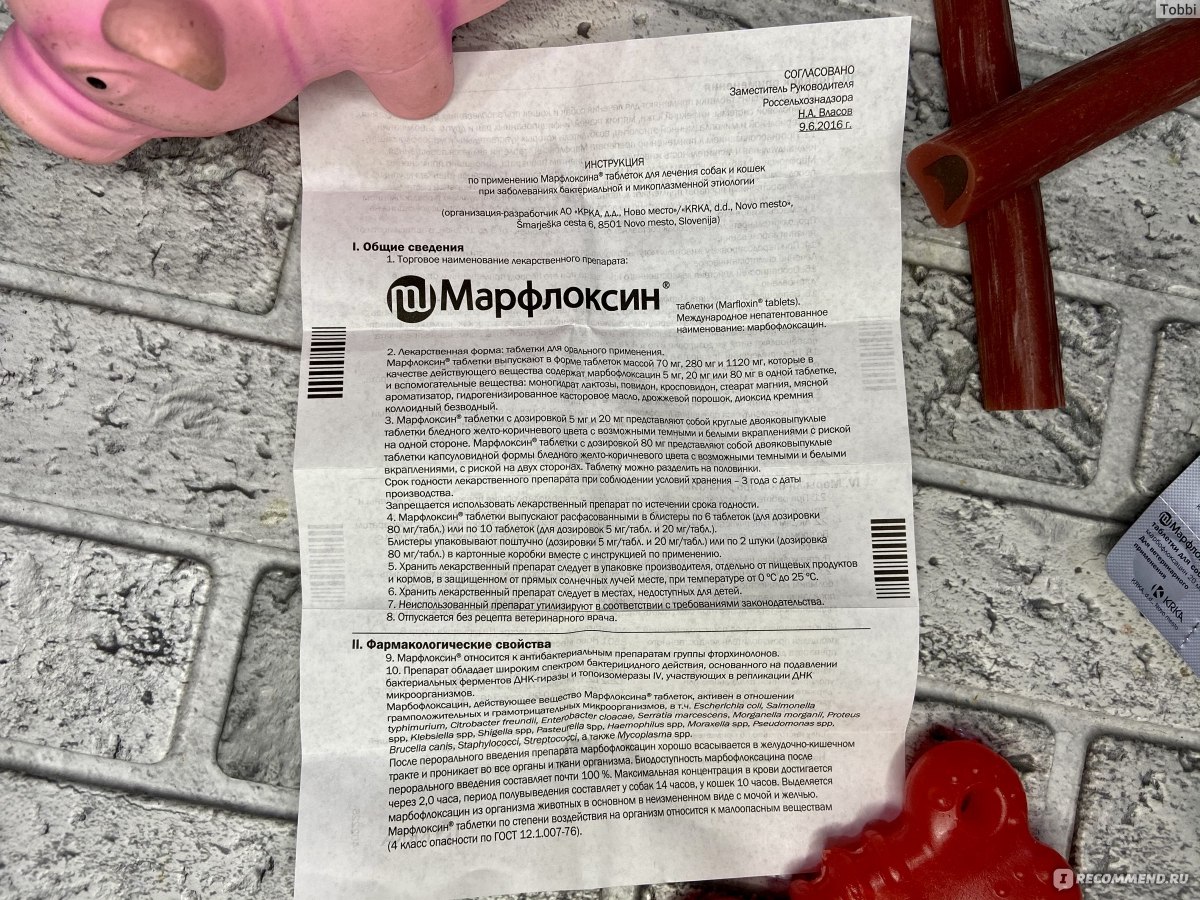 Марфлоксин инструкция для кошек