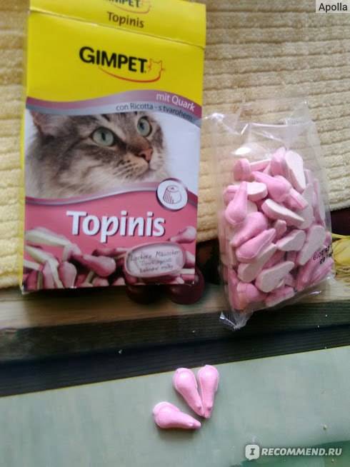 Витамины Gimpet Topinis для кошек с творогом и таурином фото