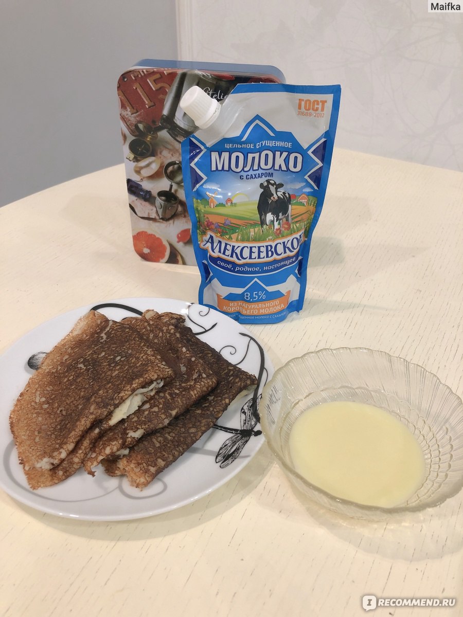 Молоко сгущенное Алексеевское Цельное с сахаром - «Самое вкусное сгущеное  молоко! В меру сладкое, тягучее - пальчики оближешь! » | отзывы