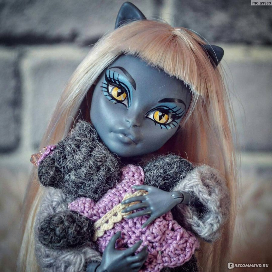 MONSTER HIGH Куклы Пурсефона и Мяулодия Базовые Школа Монстров Монстер Хай  / Purrsephone and Meowlody - «Веркошки. 8 тыс - за что? Мои эксперименты -  Мяулодия со стертой мордочкой и стриженой челкой.