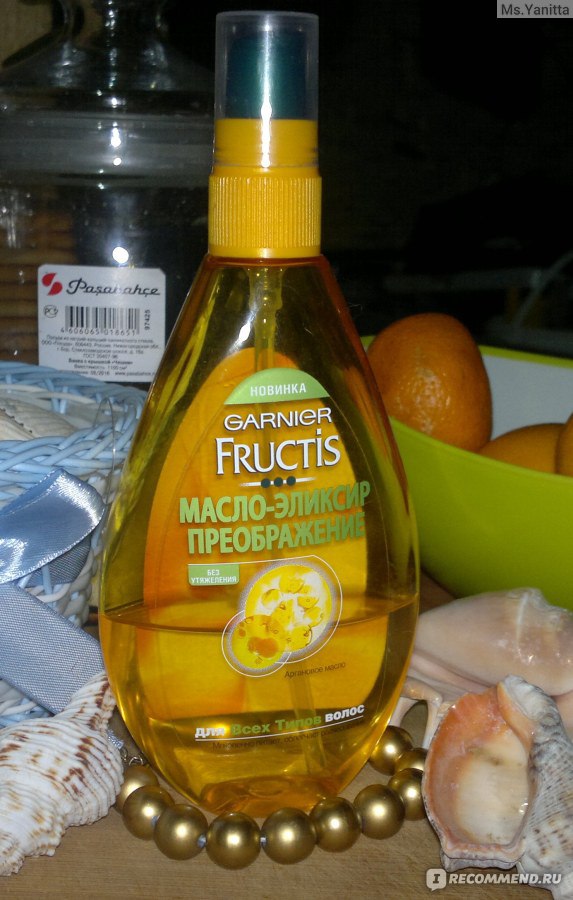Масло-эликсир для волос Garnier Fructis Преображение фото