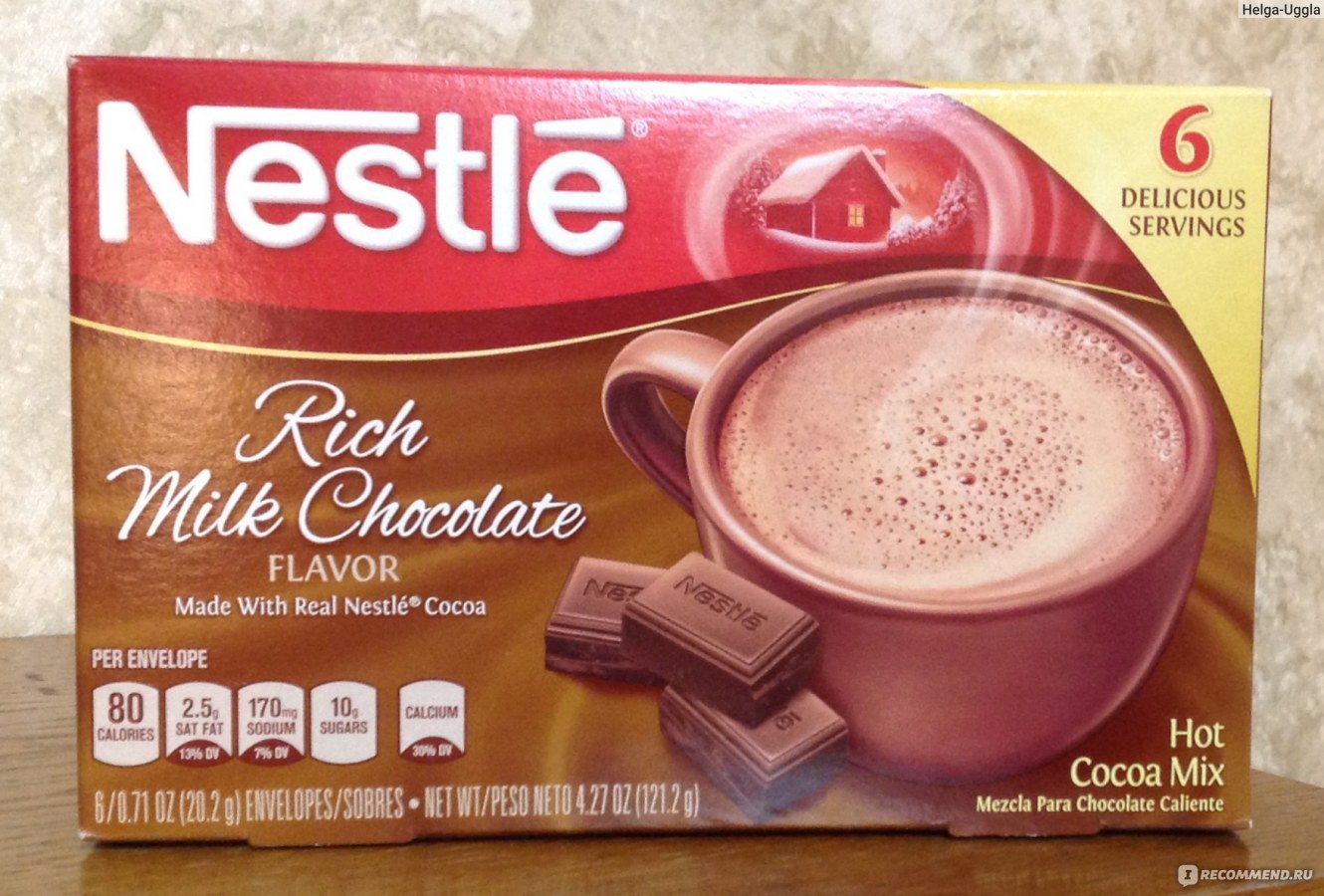 Какао Nestle Rich Milk Chocolate Hot Cocoa Mix.