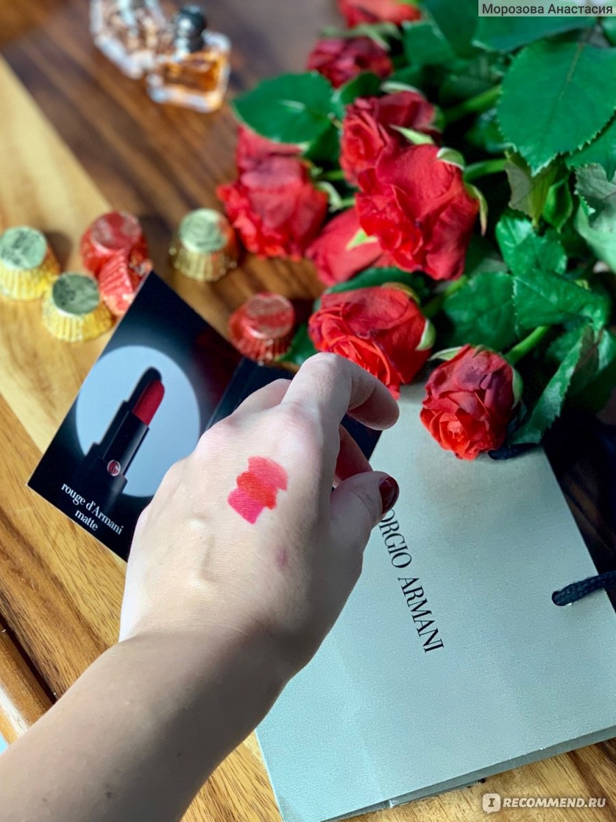 Губная помада Giorgio Armani rouge d’Armani matte - «Матовый Армани ...