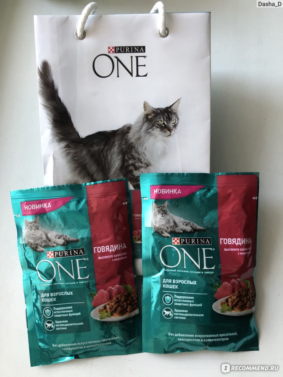 Корм для взрослых кошек PURINA ONE со вкусом говядины (пауч) - «Кошка  оценила» | отзывы