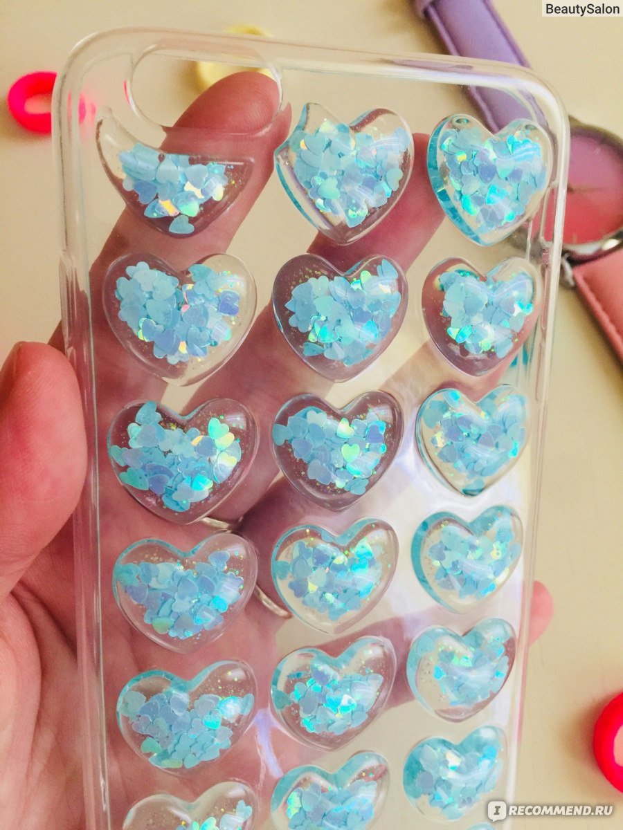 Силиконовый чехол Aliexpress New Fashion Bling Glitter Heart Glue Silicon  Body Case For iPhone 7 8 XR XS Max 6 6s Plus Back Cover 3D Loves Sequins  Soft Case - «Бампер- Милаш!