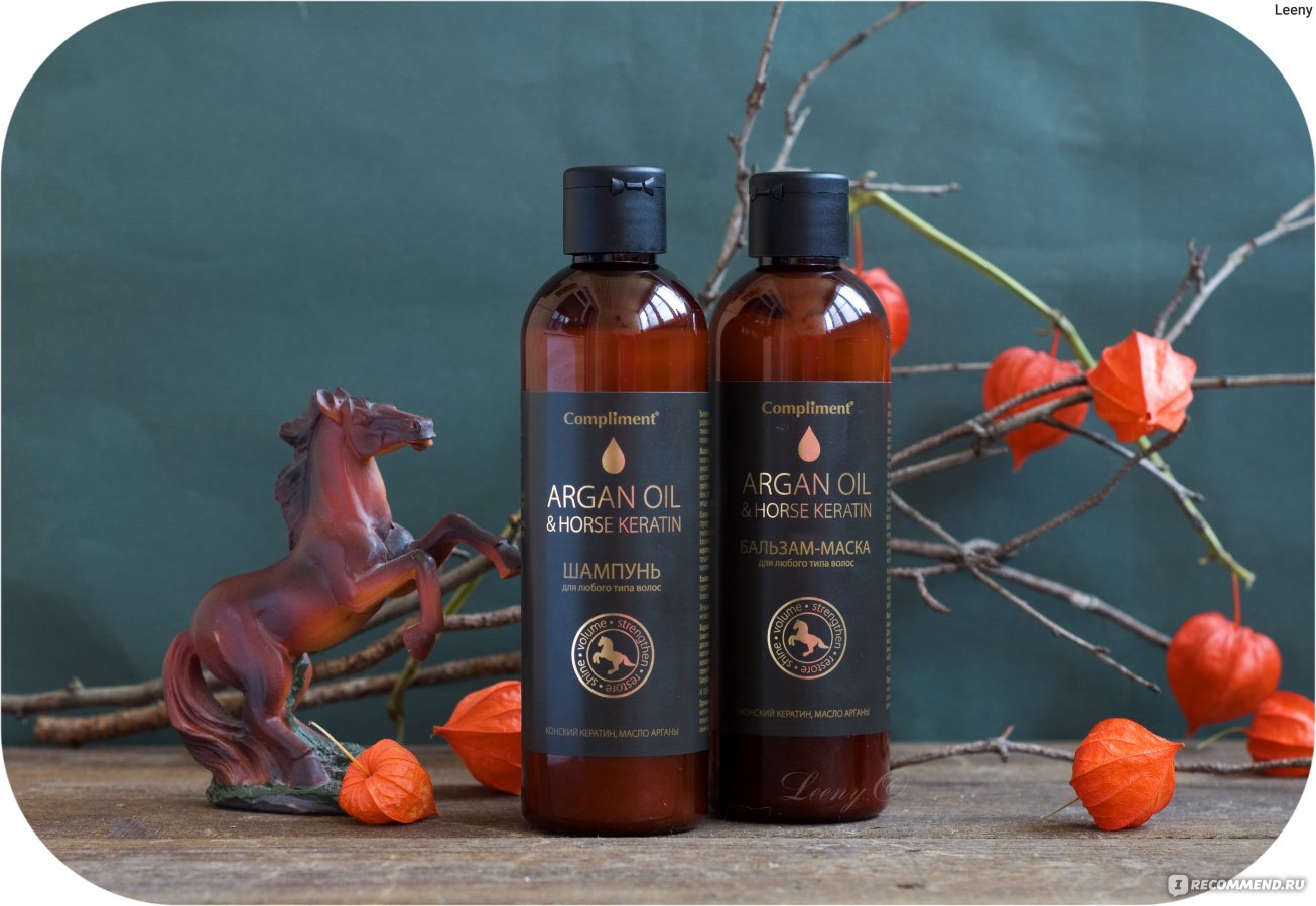 Шампунь Compliment Argan Oil & Horse Keratin для любого типа волос -  «Шикарный шампунь для увлажнения волос и не только. Фото.» | отзывы