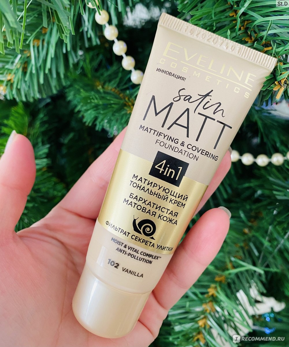 Тональный крем Eveline Satin matt - «Бюджетный, но очень даже неплохой ...