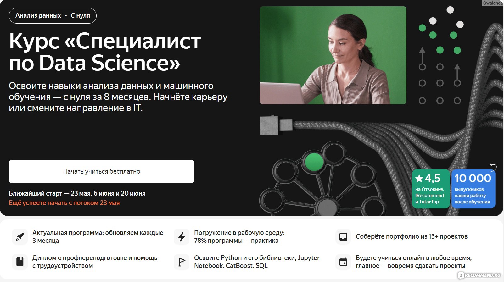 Яндекс Практикум - сервис онлайн-образования - «Курс «Специалист по Data  Science»: опыт прохождения БЕЗ опыта в программировании, но с хорошей базой  в виде физфака за плечами» | отзывы