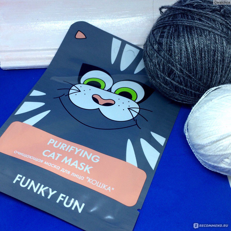 Маска для лица ЛЭТУАЛЬ FUNKY FUN PURIFYING CAT MASK - «Маска-котик!  Кыс-кыс-кыс, иди сюда симпатичное пухлое создание :) А обещания выполнять  будешь, наглая довольная мордочка?» | отзывы