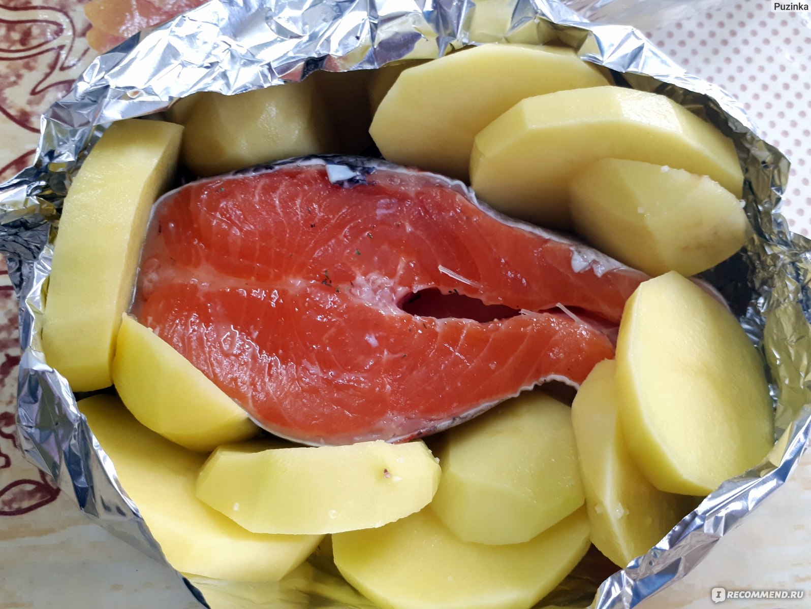 Форель с картофелем и стручковой фасолью в духовке — рецепт с фото пошагово