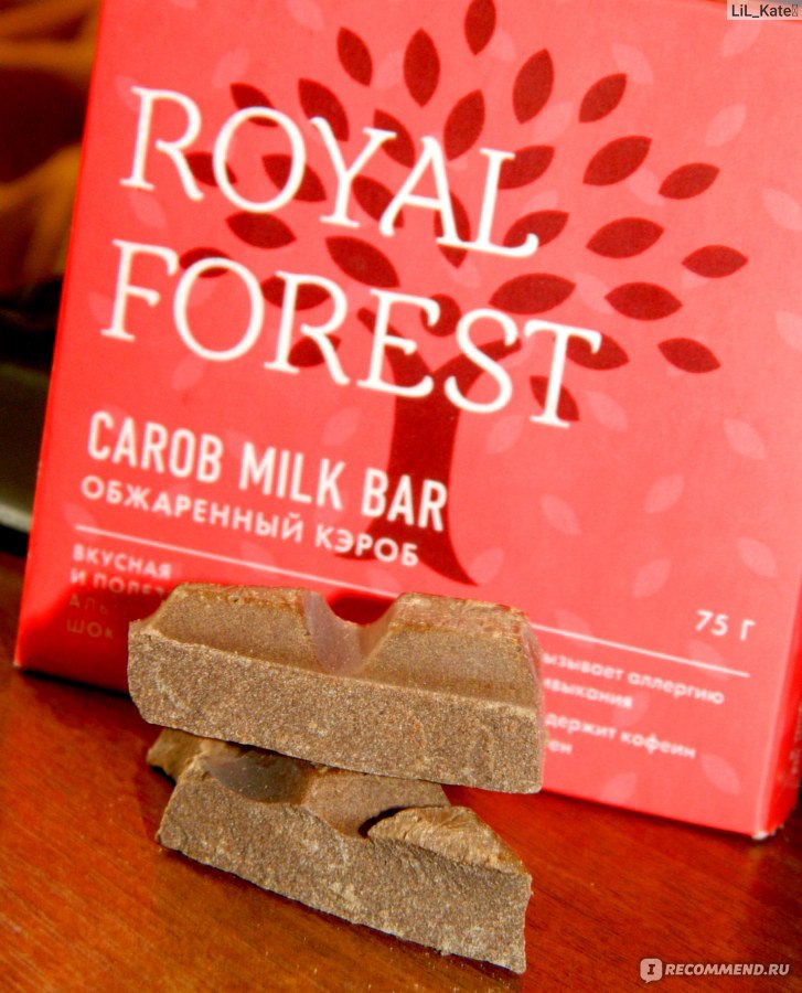 Royal Forest Carob Milk Bar обжаренный кэроб, 75 гр