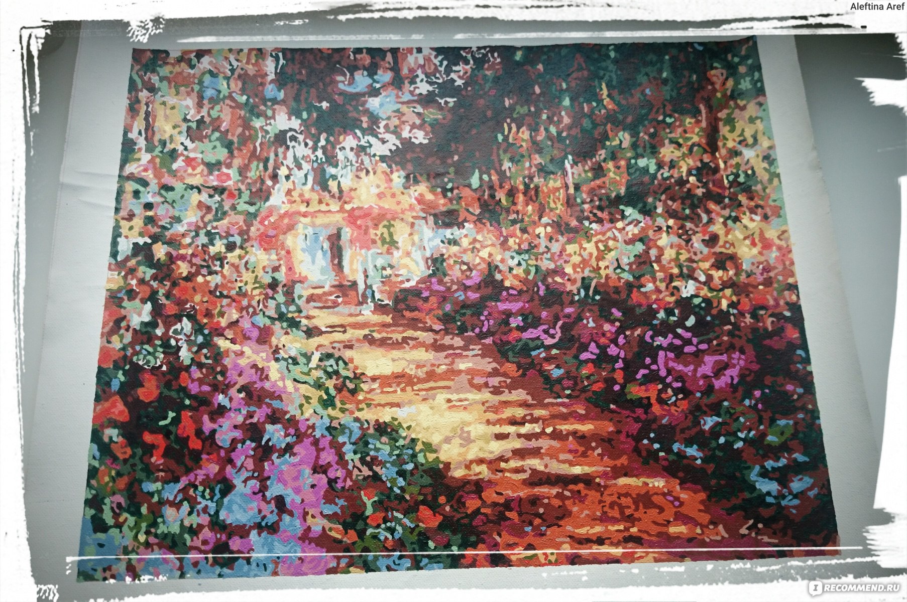 Картина по номерам Aliexpress Monet garden series painting coloring drawing by numbers with paint kits hand-painted with frame for hoom living room decor фото