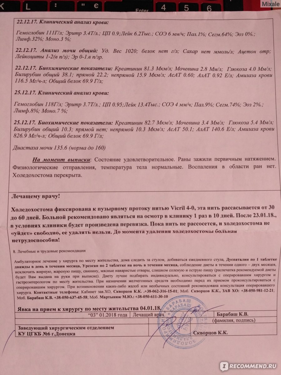 КУ ЦГКБ №6, Донецк - «Лапароскопическая холецистэктомия (удаление желчного  пузыря), холедохостомия по Пиковскому в ЦГКБ №6 г. Донецка (Шлаковой) или  история о том, как мне не позволили умереть от маленького камушка,  застрявшего