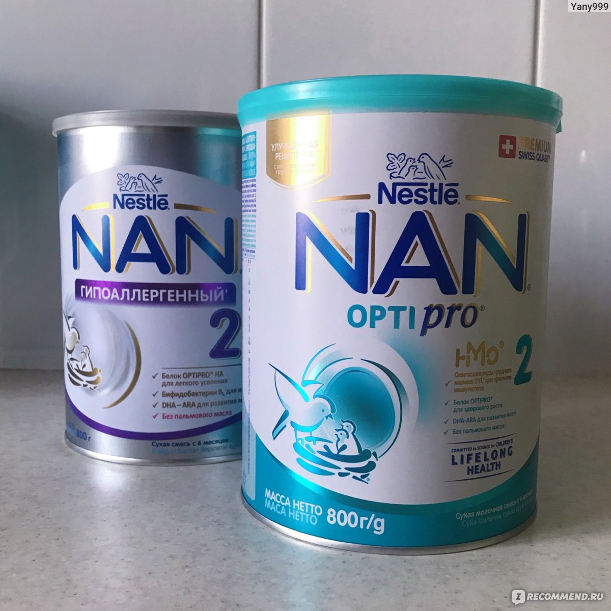 Детская молочная смесь Nestle NAN 2 OPTIPRO - «Смесь хорошая, но подойдет  не всем. Сравнение с другими смесями и фото щечек малыша после 2-х дней  приема смеси » | отзывы