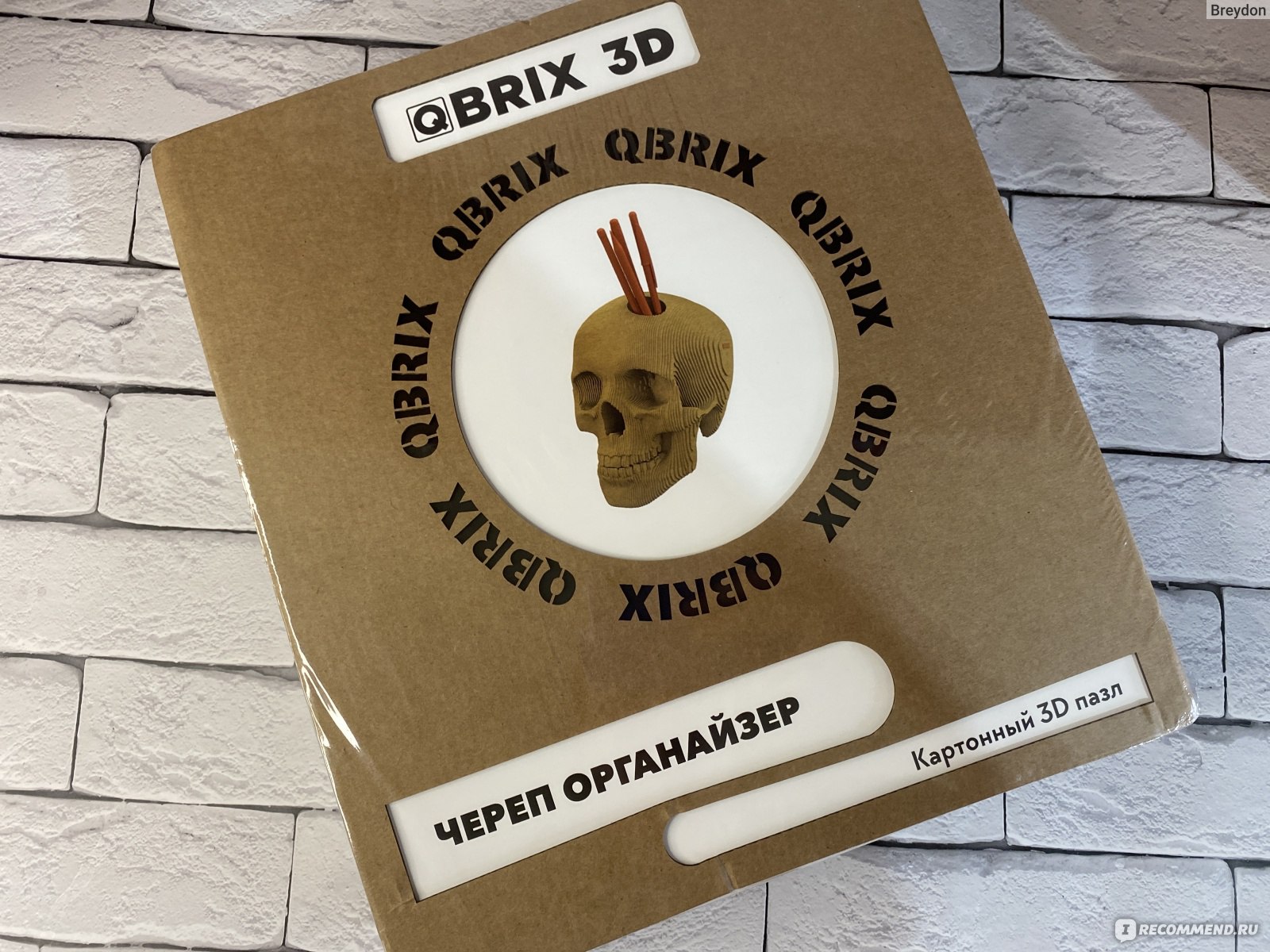 3D конструктор из картона QBRIX Череп-органайзер - «Необычный  органайзер-конструктор, который интересно собирать. » | отзывы