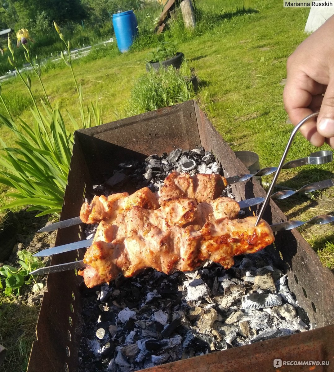 Шашлык из свиной шеи Самсон Гриль-мания - «Вкусно ли? Испортила ли шашлык  Гриль мания? Выгодна ли упаковка готово шашлыка?» | отзывы