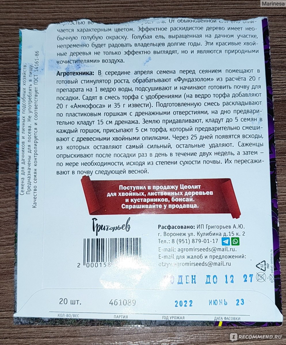 Семена редких растений Ель голубая - «Выращивание голубой ели из семян под  силу каждому, но нужно набраться терпения» | отзывы