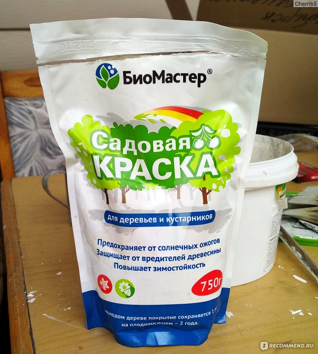 Краска садовая, БиоМастер - «Что лучше для деревьев весной краска садовая,  или побелка известью? Как я спасла свою яблоню от сокотечения, или  весеннего плача, возможно и от полной гибели при помощи этой