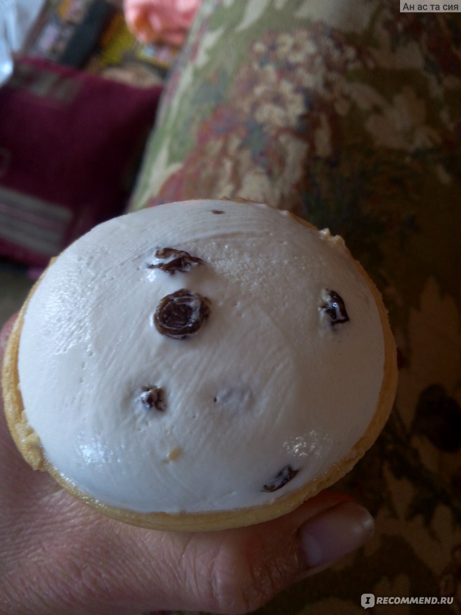 Мороженое СибХолод ГОСТ пломбир с изюмом в вафельном стаканчике фото