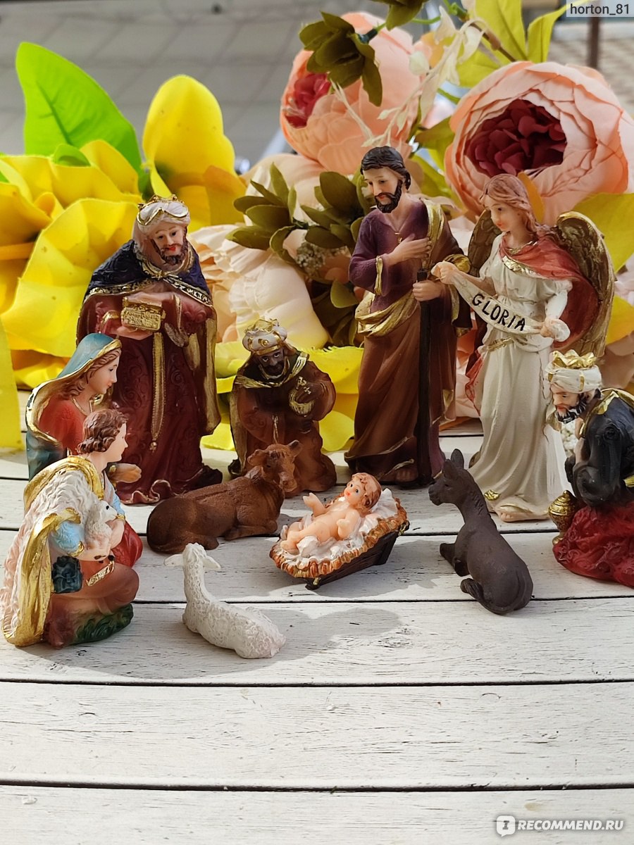 Рождественский набор статуэток AliExpress Miniature Jesus Ornament Catholic  Gift Home Decor - «Рождественский набор статуэток украсить мой дом в  праздник + видео » | отзывы