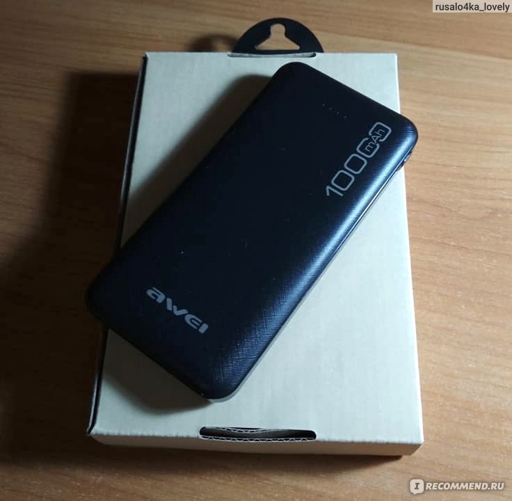 Внешний аккумулятор Power bank Awei P28K 10000 mAh 2USB Black 