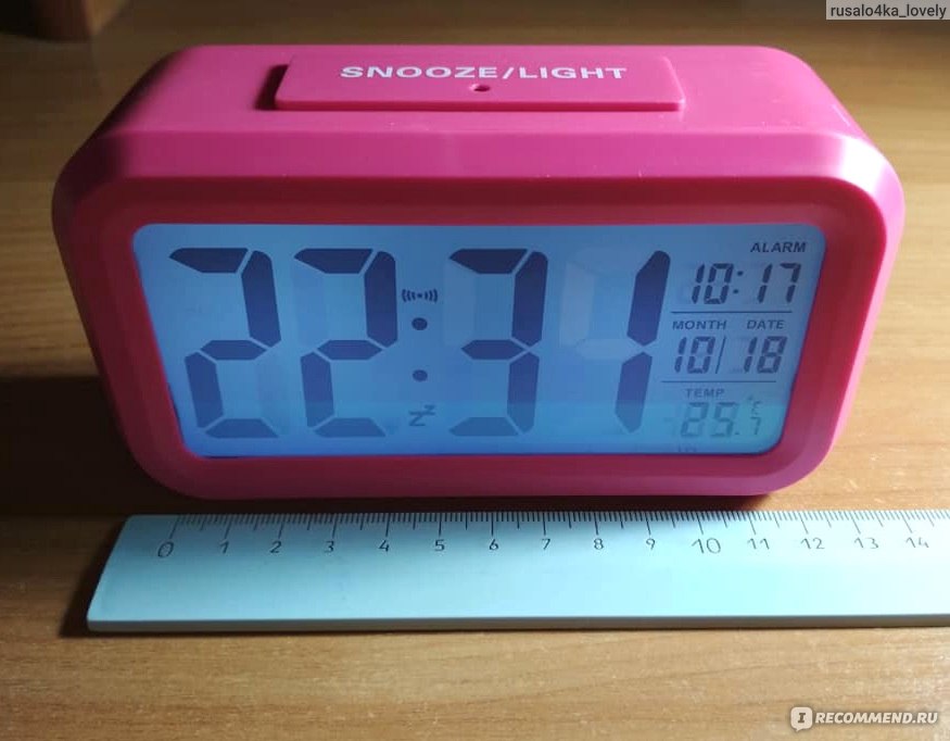 Размер электронных настольных часов-будильника Smart Clock