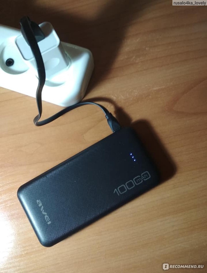 Зарядка внешнего аккумулятора Power bank Awei P28K 10000 mAh 2USB Black