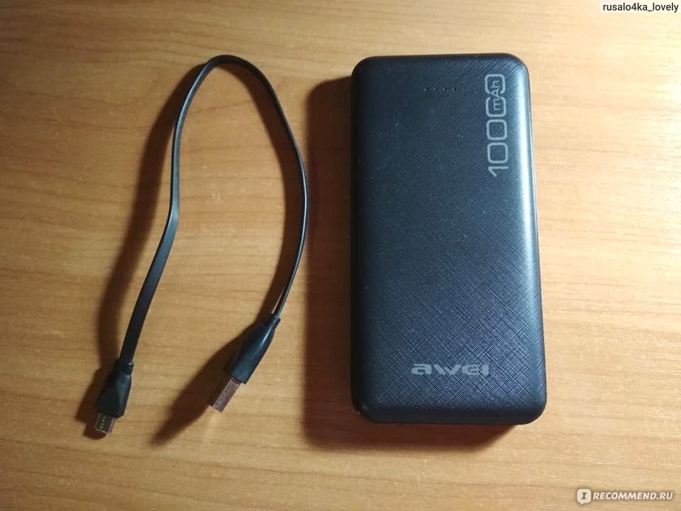 Зарядка внешнего аккумулятора Power bank Awei P28K 10000 mAh 2USB Black