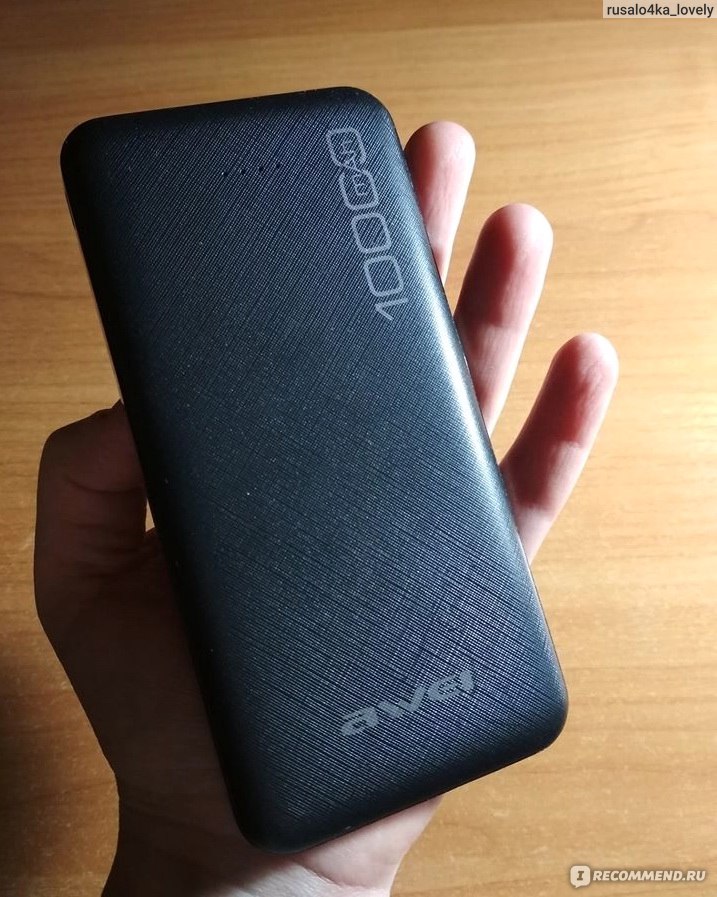 Внешнее оформление и конструкция аккумулятора Power bank Awei P28K 10000 mAh 2USB Black