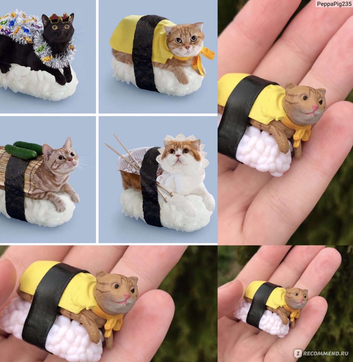 Декоративные фигурки Aliexpress Kawaii Sushi Cat miniature figure Dwarf  trees decoration mini Fairy Garden Animal Staue Resin Craft Home Car  Decoration Gift TNA169 - «Не ешь, подумай! Это кот, а не суши!