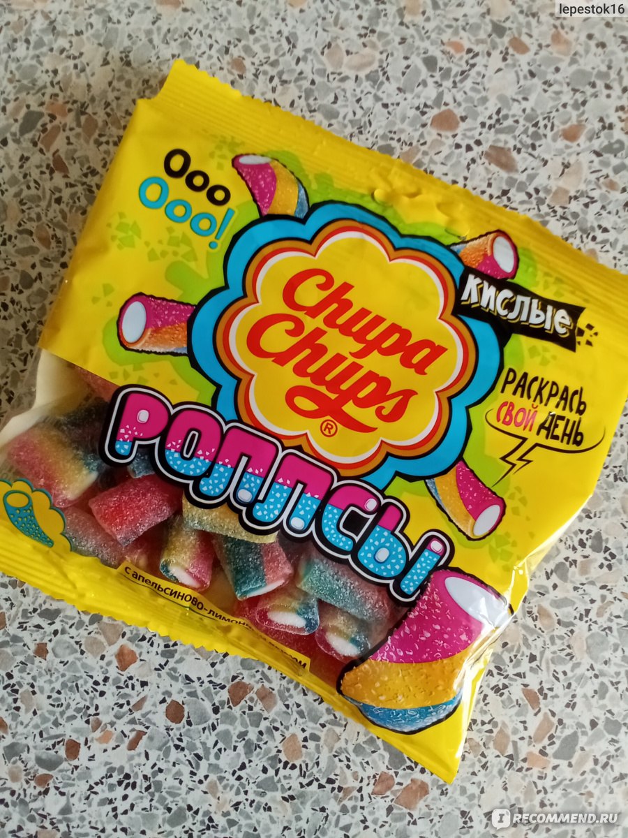 Мармелад жевательный chupa chups кислые роллсы