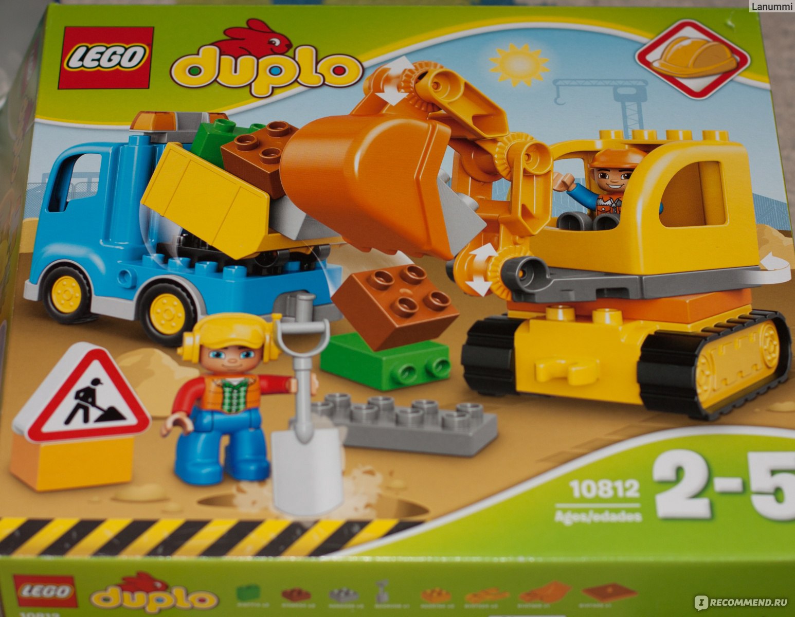 Lego Duplo 10812 Грузовик и гусеничный экскаватор - «Землю роем, возим,  строим, нету времени скучать, надо яму нам капать. Набор LEGO DUPLO  познакомит малыша со строительной техникой. » | отзывы