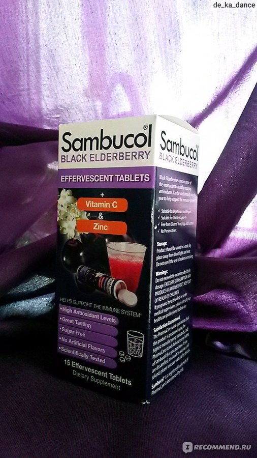 Противовирусное средство Sambucol  Black Elderberry, Effervescent Tablets, 15 Effervescent Tablets фото