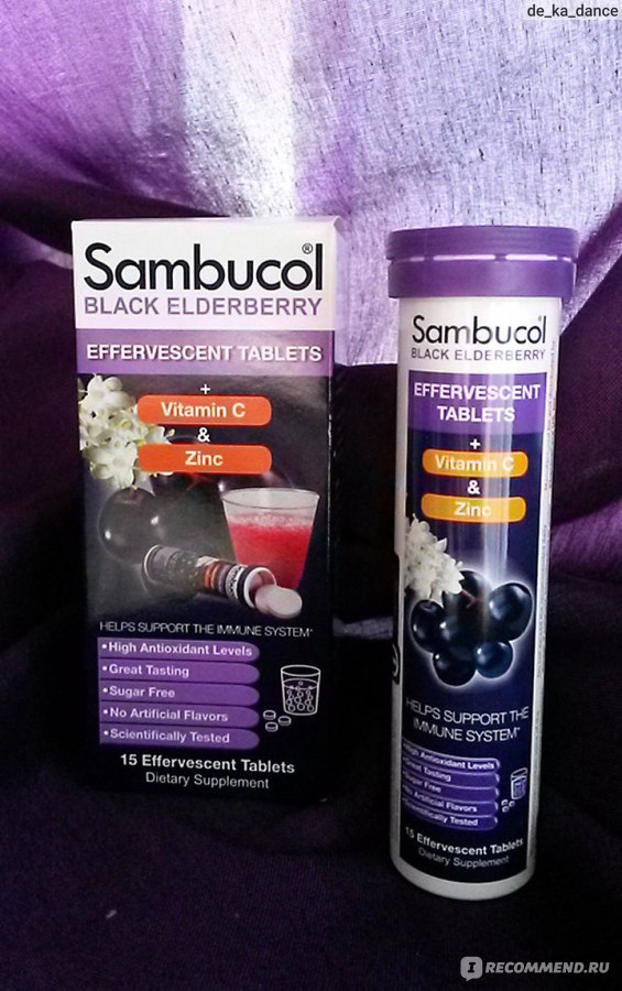 Противовирусное средство Sambucol  Black Elderberry, Effervescent Tablets, 15 Effervescent Tablets фото