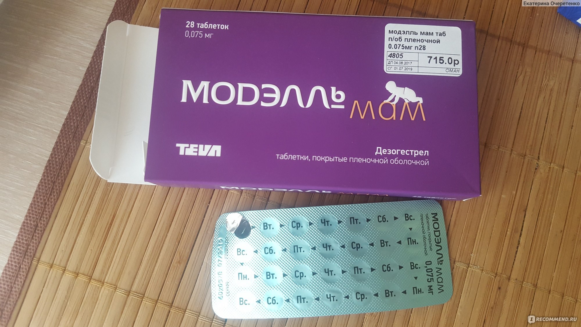 Контрацептивы TeVa Модэлль мам - «Надеюсь, мой отзыв кому-то поможет .