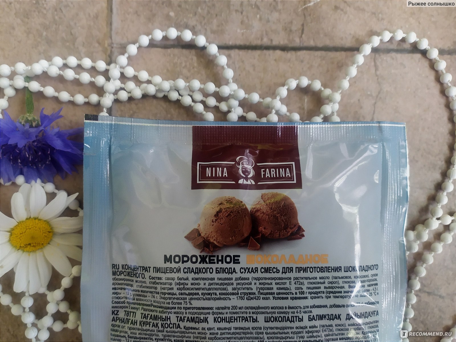 Смесь сухая для приготовления мороженого Nina Farina шоколад