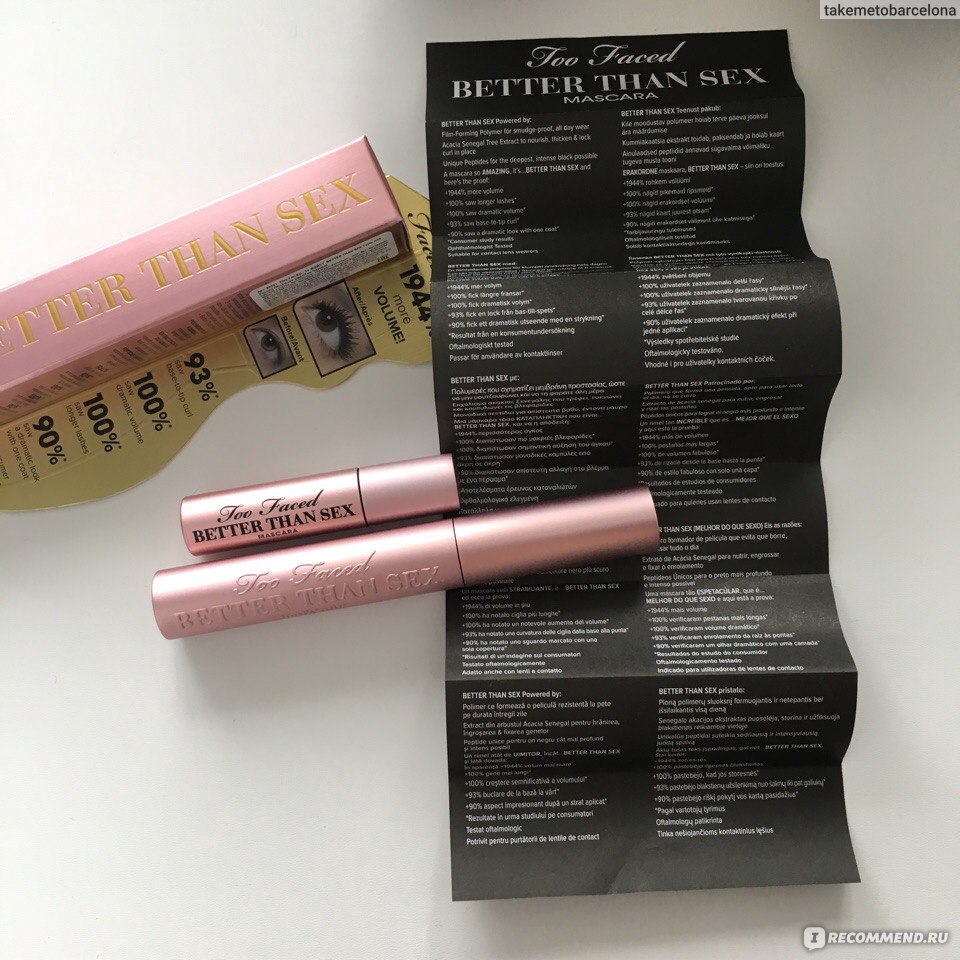 Объемная тушь для ресниц Too Faced Better than sex Mascara - «Better than  sex - Самая любимая и незаменимая! » | отзывы