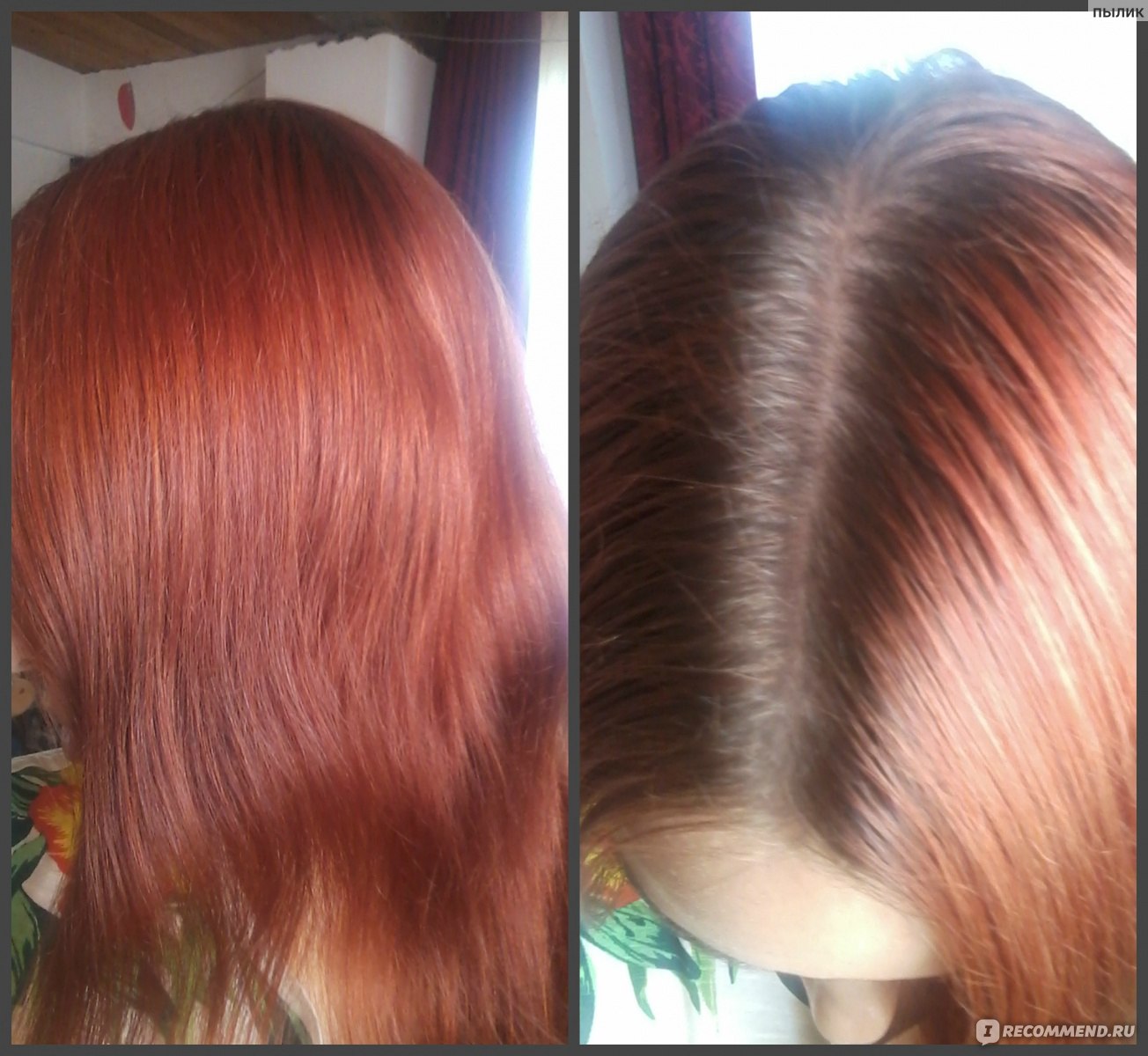 Смывка красного цвета с волос фото до и после