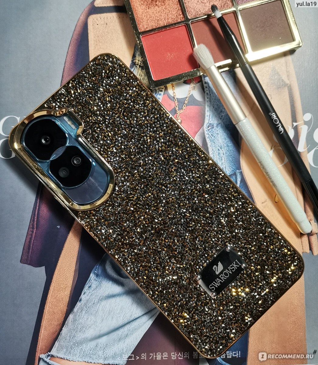 Чехол для телефона Kambar Cases Honor 90 Lite Swarovski - «Дорого-боХато,  тяжёлый люкс и прочие эпитеты, которыми теперь награждают мой блестящий  телефон 💅 Интересный чехол со стразами, который нельзя назвать идеальным,  но