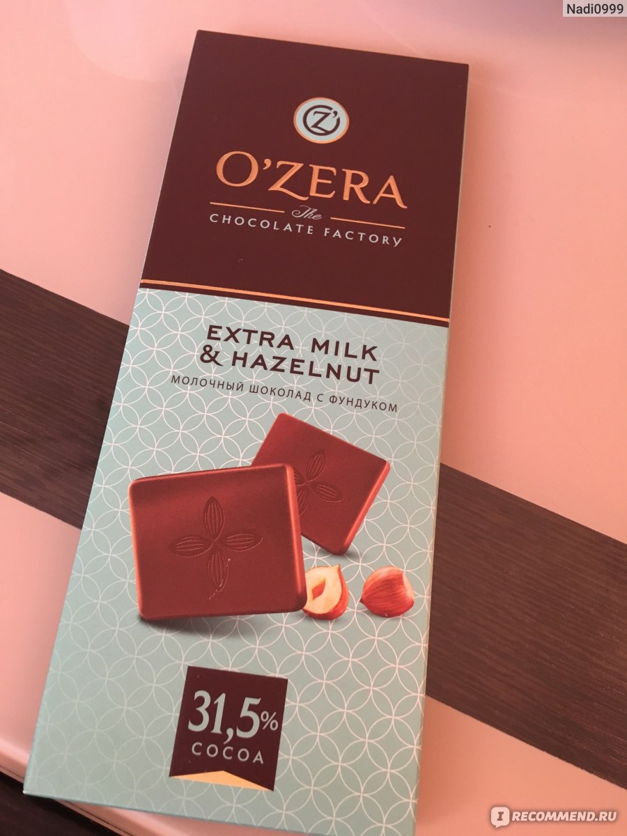 Шоколад o'Zera Extra Milk&Hazelnut 90г