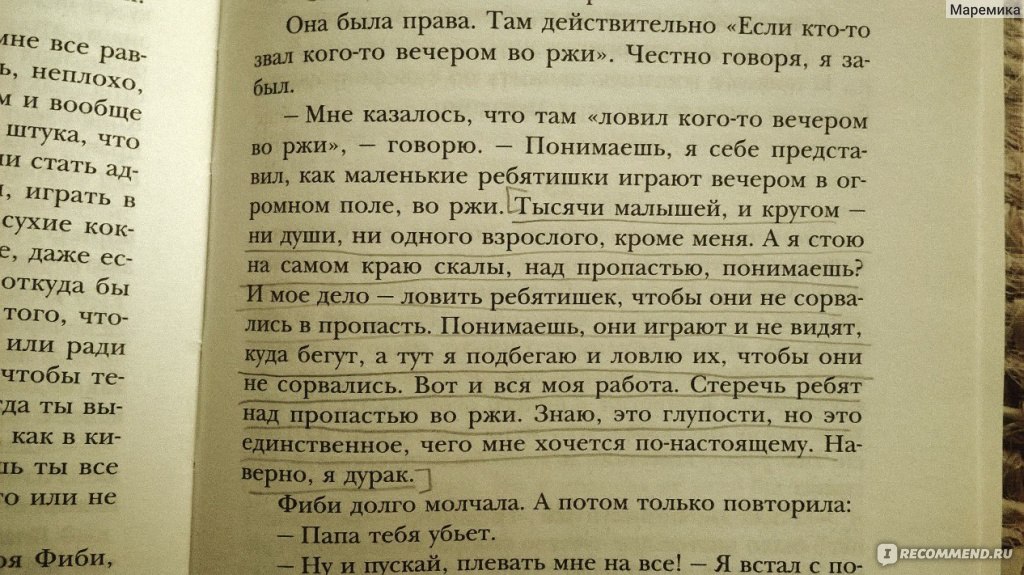 Над пропастью во ржи план пересказа