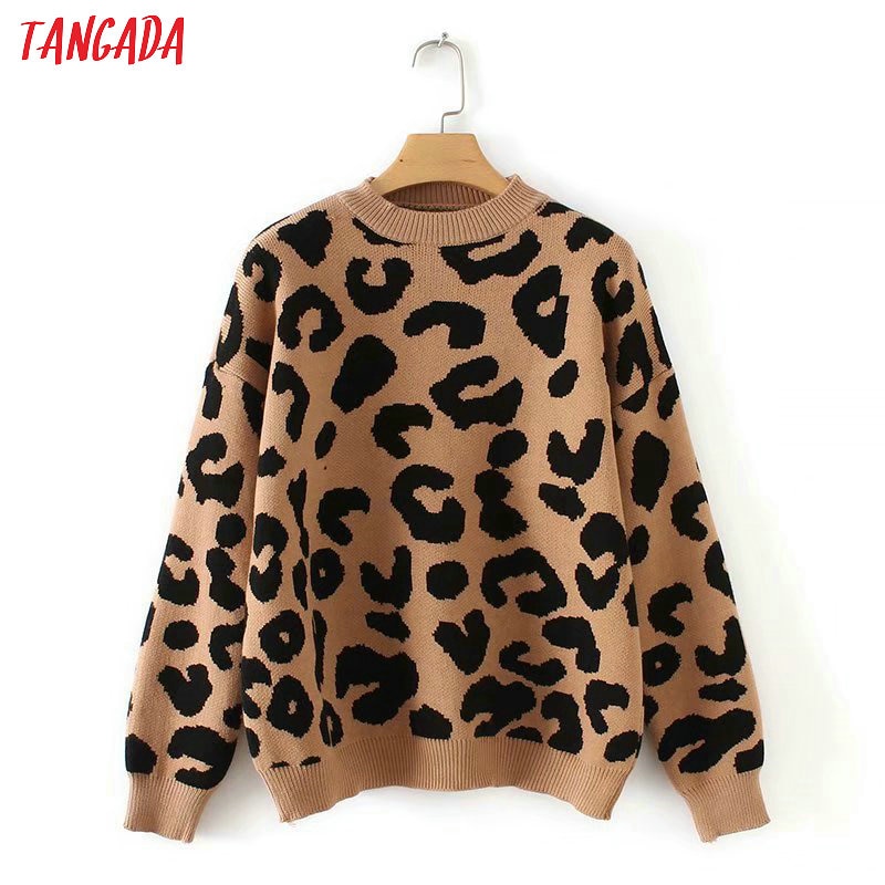 sweater with leopard sleeves