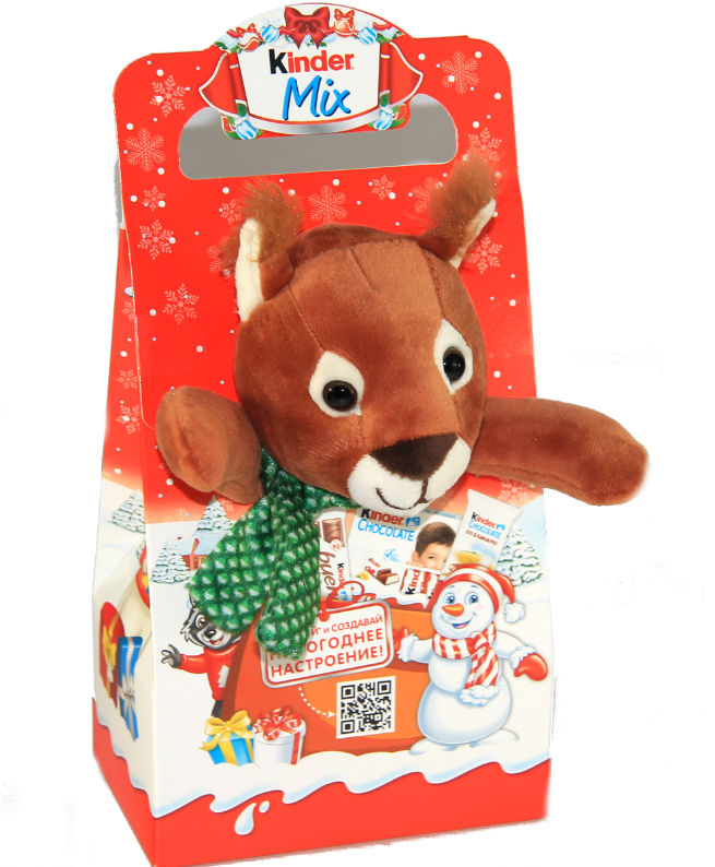 Новогодний набор Kinder / Milka c Мягкой Игрушкой 133g.