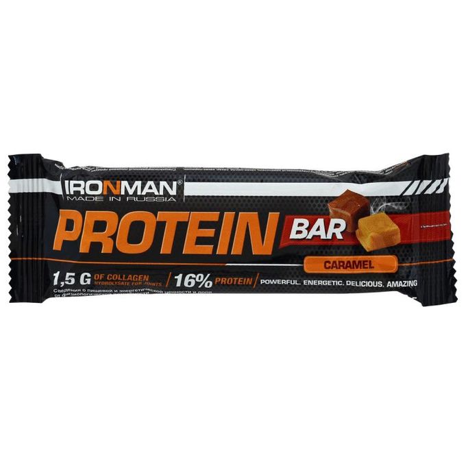 Протеиновый батончик IRONMAN Protein Bar Caramel 1.5 G ...