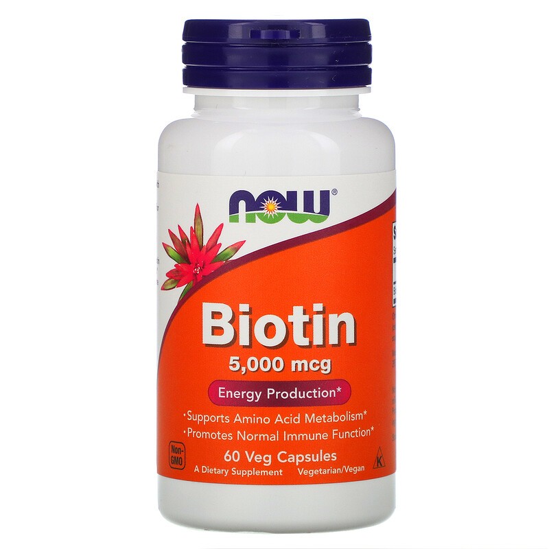 Витамины Now Foods Biotin 5000 mcg фото