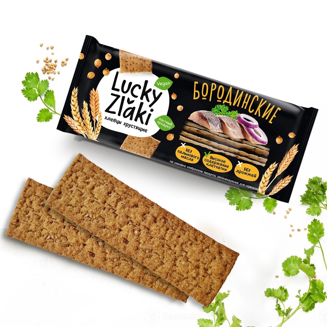 Хлебцы зерновые Lucky Zlaki "Бородинские" - «Идеальные хлебцы к борщу и ...