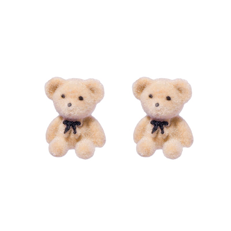 Серьги Aliexpress New Korean Kawaii Funny Plush Small Stud Earrings Cute Bow Bear Statement Dainty Earring Fashion Jewelry 2021 Brincos Wholesale фото